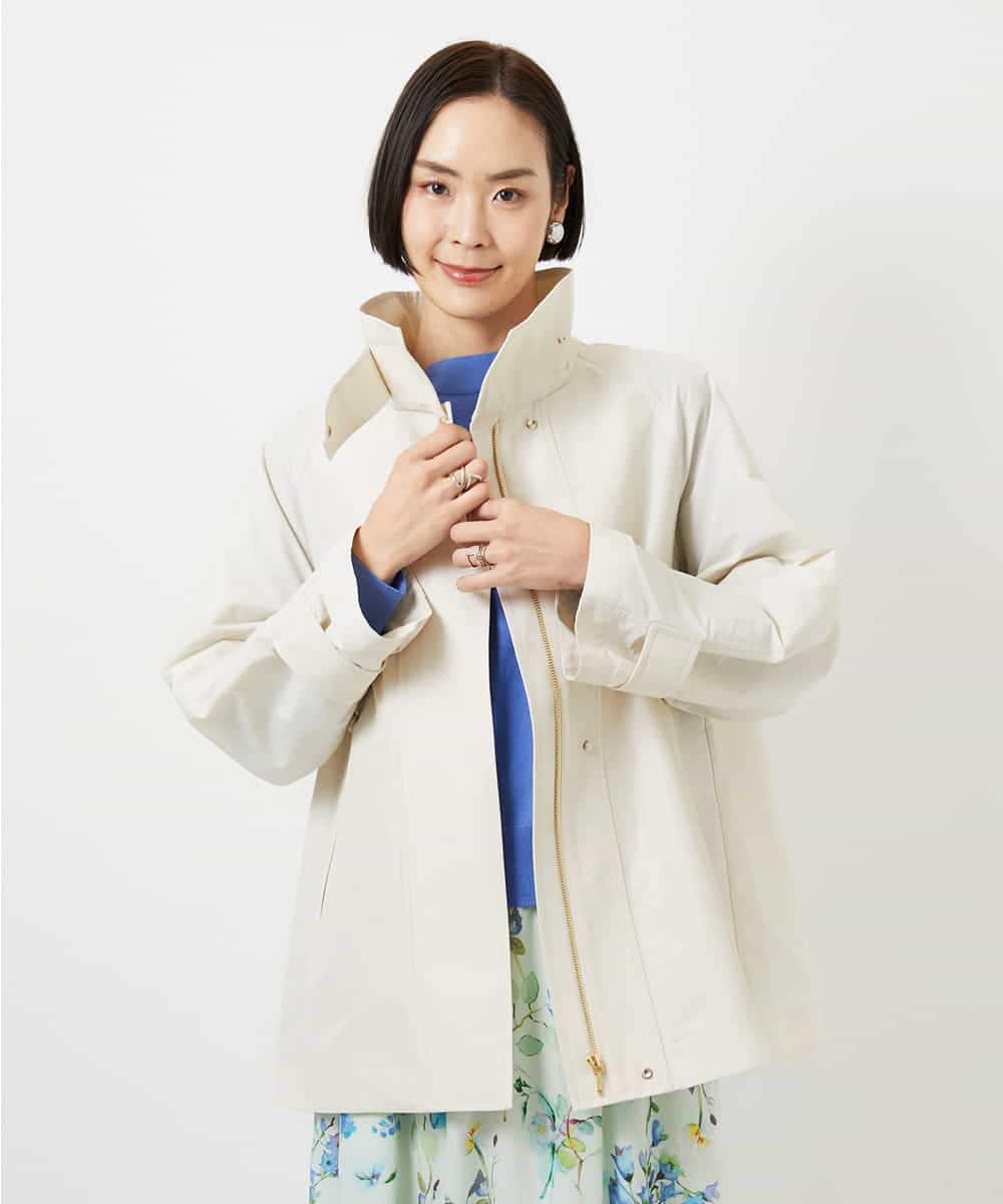 FMJDD01450 MICHEL KLEIN(ミッシェルクラン) 【撥水】ミドル丈スタンドライトコート アイボリー