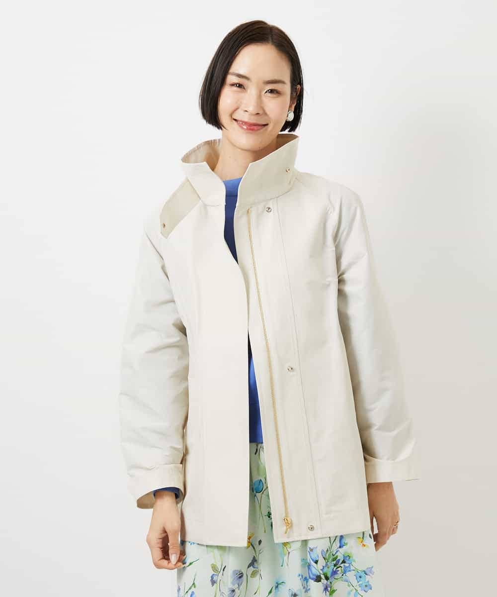 FMJDD01450 MICHEL KLEIN(ミッシェルクラン) 【撥水】ミドル丈スタンドライトコート アイボリー