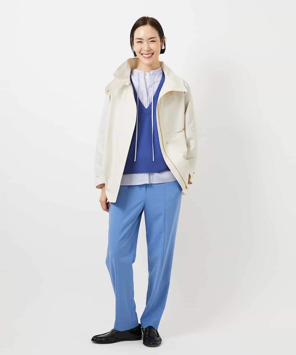 FMJDD01450 MICHEL KLEIN(ミッシェルクラン) 【撥水】ミドル丈スタンドライトコート アイボリー