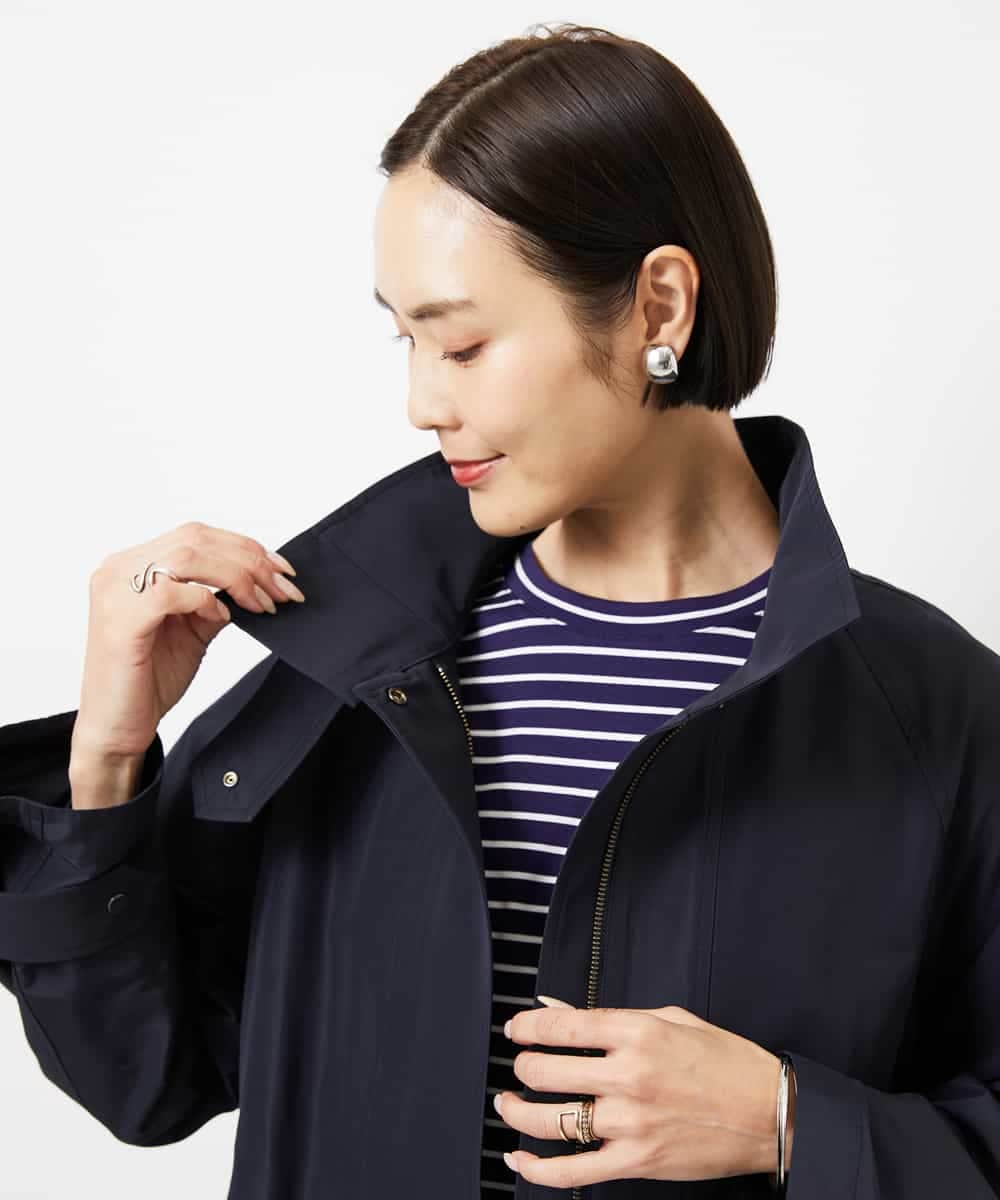 FMJDD01450 MICHEL KLEIN(ミッシェルクラン) 【撥水】ミドル丈スタンドライトコート アイボリー