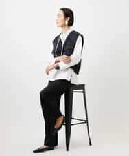 FMJDD11330 MICHEL KLEIN(ミッシェルクラン) ファンシーツイード フィッシャーマンジレ ネイビー