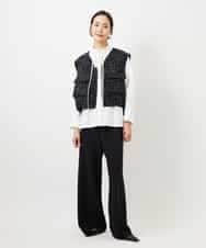 FMJDD11330 MICHEL KLEIN(ミッシェルクラン) ファンシーツイード フィッシャーマンジレ ネイビー