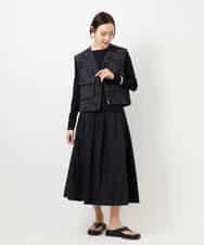 FMJDD11330 MICHEL KLEIN(ミッシェルクラン) ファンシーツイード フィッシャーマンジレ ネイビー