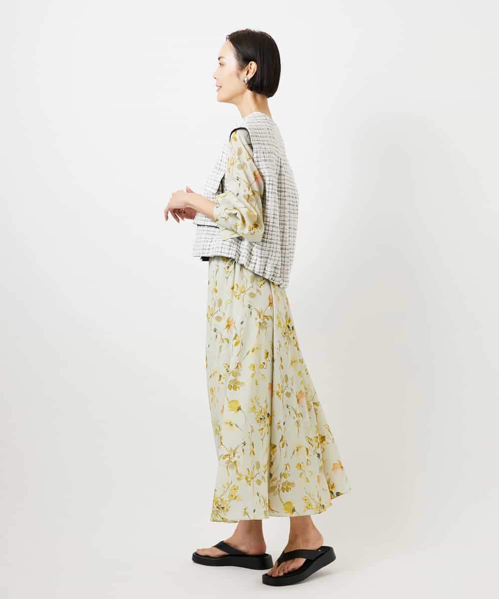 FMJDD11330 MICHEL KLEIN(ミッシェルクラン) ファンシーツイード フィッシャーマンジレ ネイビー