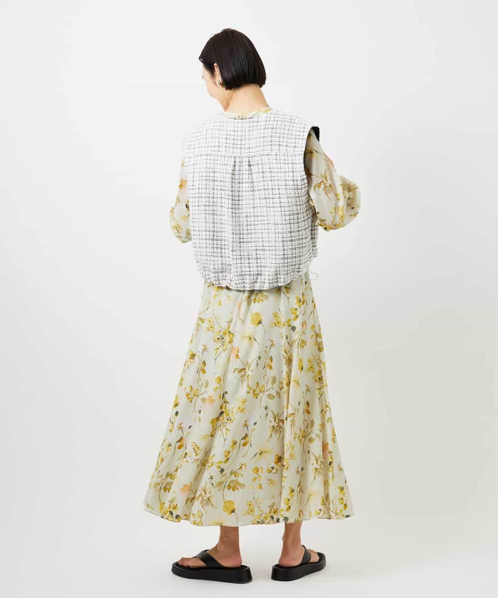 FMJDD11330 MICHEL KLEIN(ミッシェルクラン) ファンシーツイード フィッシャーマンジレ ネイビー