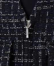 FMJDD11330 MICHEL KLEIN(ミッシェルクラン) ファンシーツイード フィッシャーマンジレ ネイビー