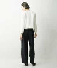 FMJDS12460 MICHEL KLEIN(ミッシェルクラン) [オリジナル素材]2WAYファンシーツイードノーカラージャケット アイボリー(80)
