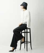 FMJDS12460 MICHEL KLEIN(ミッシェルクラン) [オリジナル素材]2WAYファンシーツイードノーカラージャケット アイボリー(80)