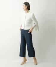 FMJDS12460 MICHEL KLEIN(ミッシェルクラン) [オリジナル素材]2WAYファンシーツイードノーカラージャケット アイボリー(80)