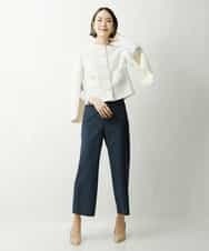 FMJDS12460 MICHEL KLEIN(ミッシェルクラン) [オリジナル素材]2WAYファンシーツイードノーカラージャケット アイボリー(80)