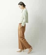 FMJDS12460 MICHEL KLEIN(ミッシェルクラン) [オリジナル素材]2WAYファンシーツイードノーカラージャケット アイボリー(80)