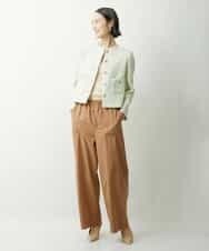 FMJDS12460 MICHEL KLEIN(ミッシェルクラン) [オリジナル素材]2WAYファンシーツイードノーカラージャケット アイボリー(80)