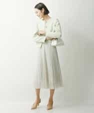 FMJDS12460 MICHEL KLEIN(ミッシェルクラン) [オリジナル素材]2WAYファンシーツイードノーカラージャケット アイボリー(80)