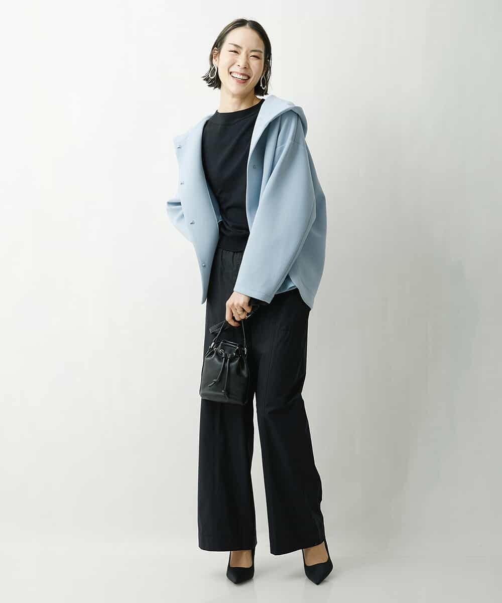 FMJDS15270 MICHEL KLEIN(ミッシェルクラン) [季節の変わり目に]コクーンシルエットフードブルゾン ネイビー(57)
