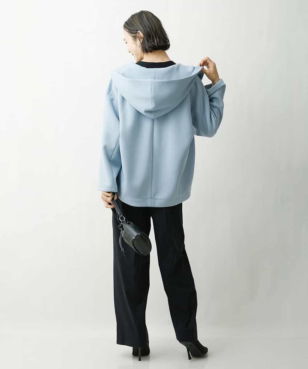 FMJDS15270 MICHEL KLEIN(ミッシェルクラン) [季節の変わり目に]コクーンシルエットフードブルゾン ネイビー(57)
