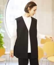 FMJDV15330 MICHEL KLEIN(ミッシェルクラン) [セットアップ対応]ジョーゼットノーカラージレ ブラック(94)