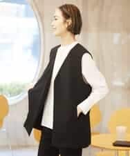 FMJDV15330 MICHEL KLEIN(ミッシェルクラン) [セットアップ対応]ジョーゼットノーカラージレ ブラック(94)