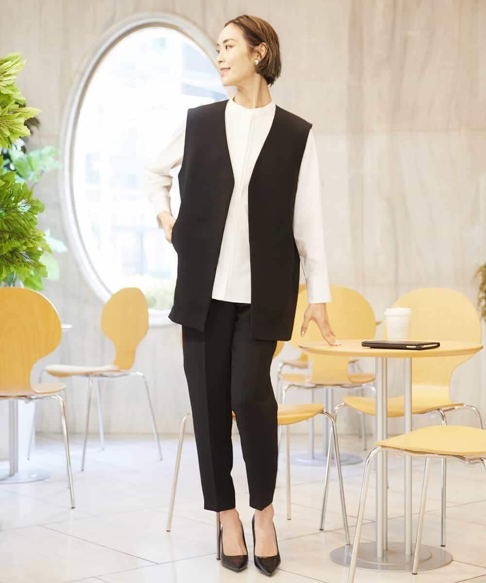 FMJDV15330 MICHEL KLEIN(ミッシェルクラン) [セットアップ対応]ジョーゼットノーカラージレ ブラック(94)