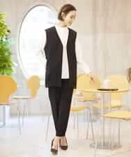 FMJDV15330 MICHEL KLEIN(ミッシェルクラン) [セットアップ対応]ジョーゼットノーカラージレ ブラック(94)