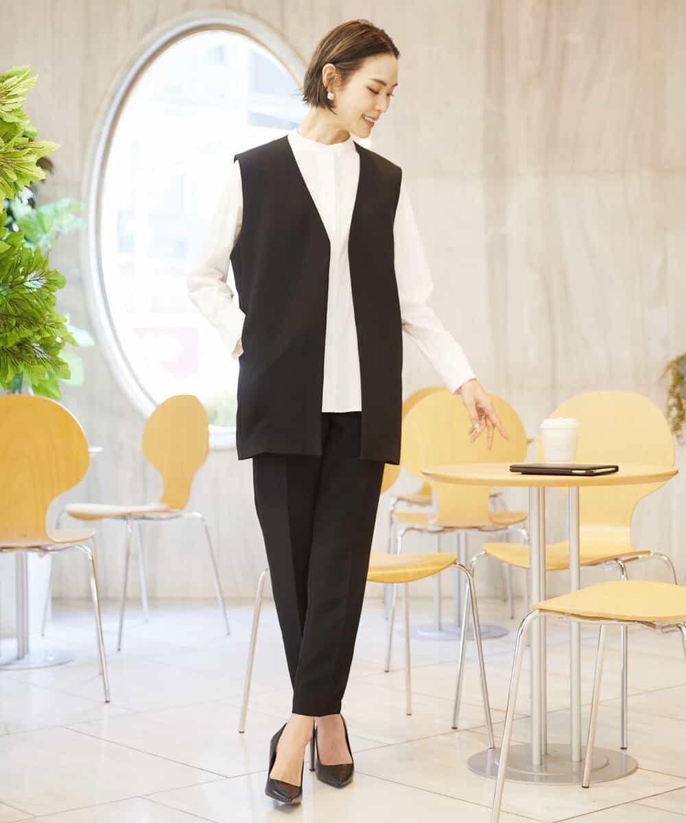FMJDV15330 MICHEL KLEIN(ミッシェルクラン) [セットアップ対応]ジョーゼットノーカラージレ ブラック(94)