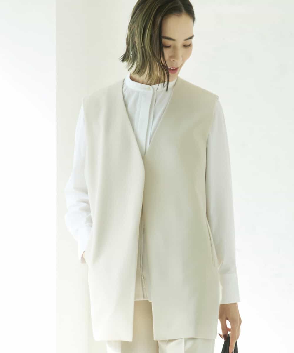 FMJDV15330 MICHEL KLEIN(ミッシェルクラン) [セットアップ対応]ジョーゼットノーカラージレ ブラック(94)