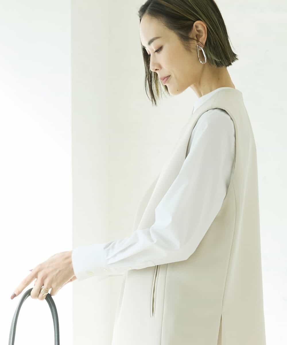 FMJDV15330 MICHEL KLEIN(ミッシェルクラン) [セットアップ対応]ジョーゼットノーカラージレ ブラック(94)
