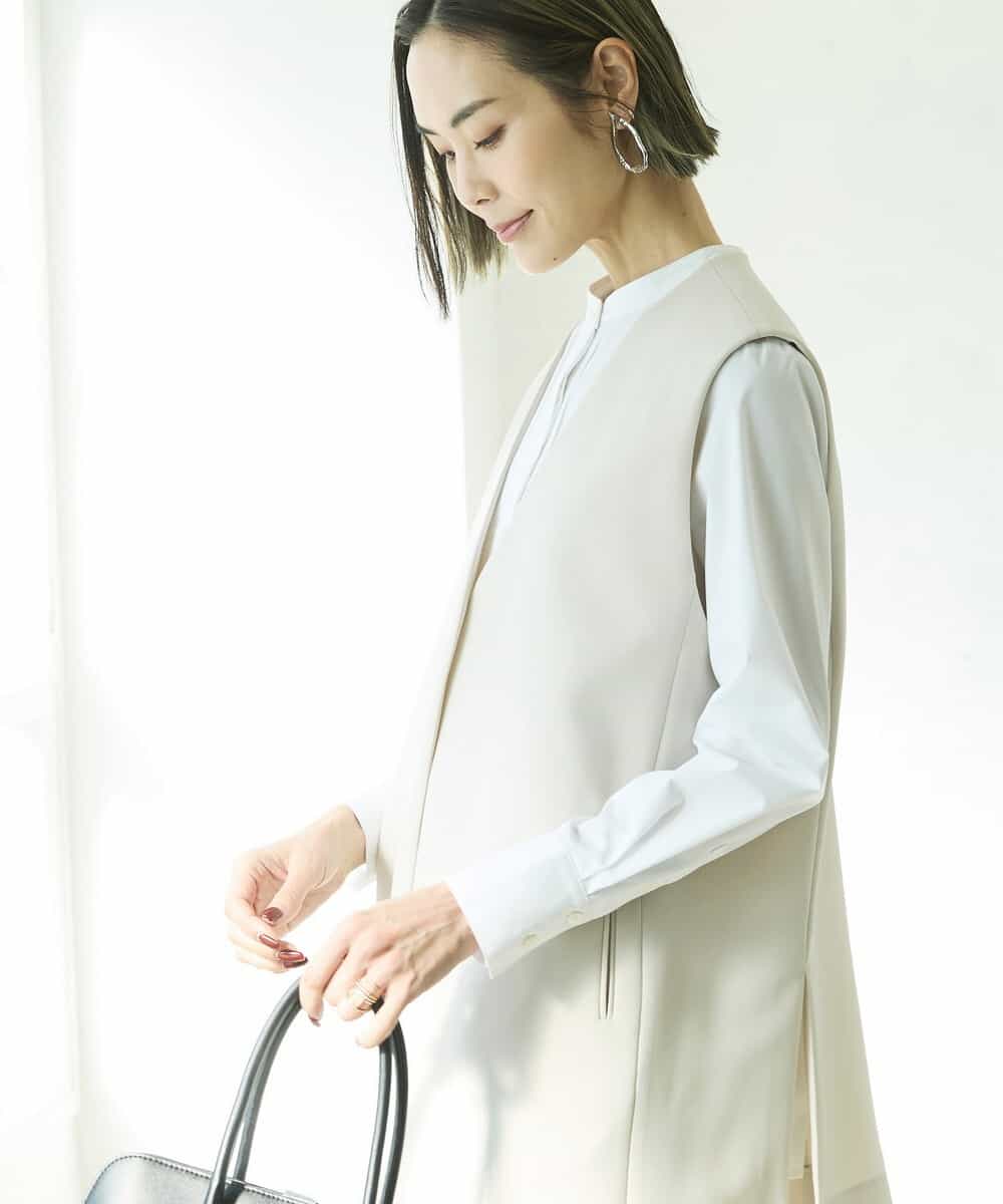 FMJDV15330 MICHEL KLEIN(ミッシェルクラン) [セットアップ対応]ジョーゼットノーカラージレ ブラック(94)
