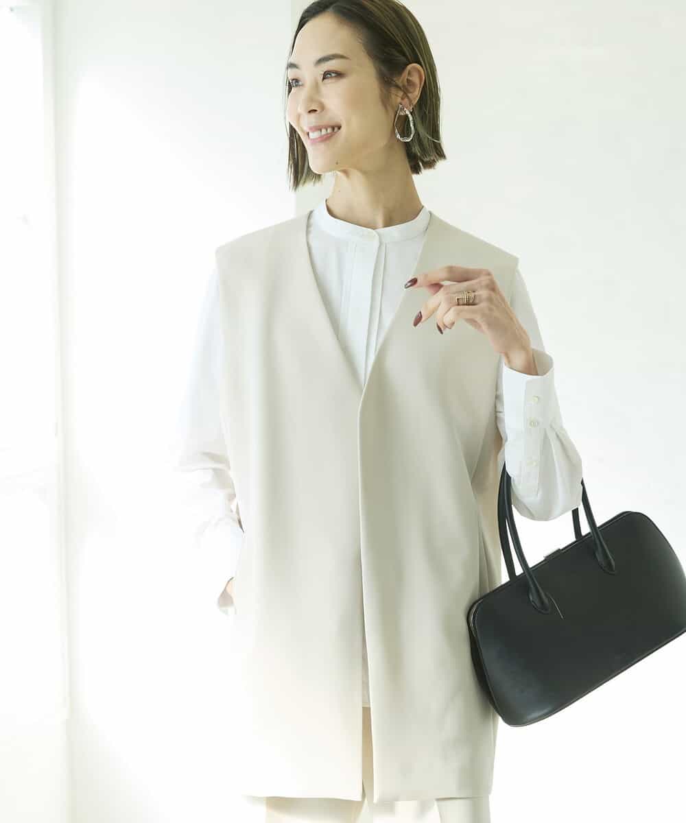 FMJDV15330 MICHEL KLEIN(ミッシェルクラン) [セットアップ対応]ジョーゼットノーカラージレ ブラック(94)