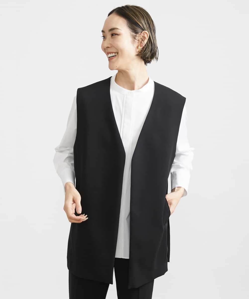 FMJDV15330 MICHEL KLEIN(ミッシェルクラン) [セットアップ対応]ジョーゼットノーカラージレ ブラック(94)