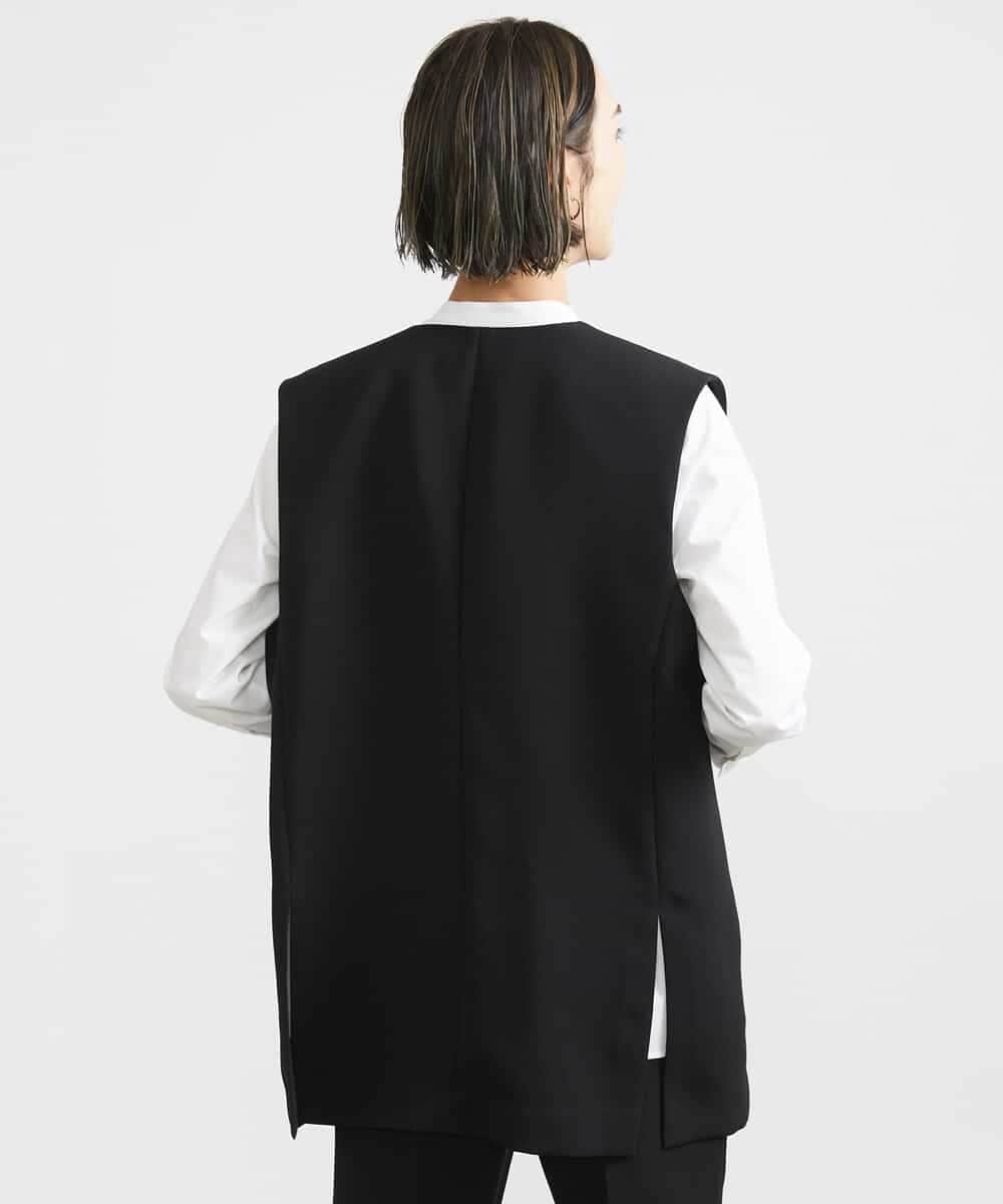 FMJDV15330 MICHEL KLEIN(ミッシェルクラン) [セットアップ対応]ジョーゼットノーカラージレ ブラック(94)