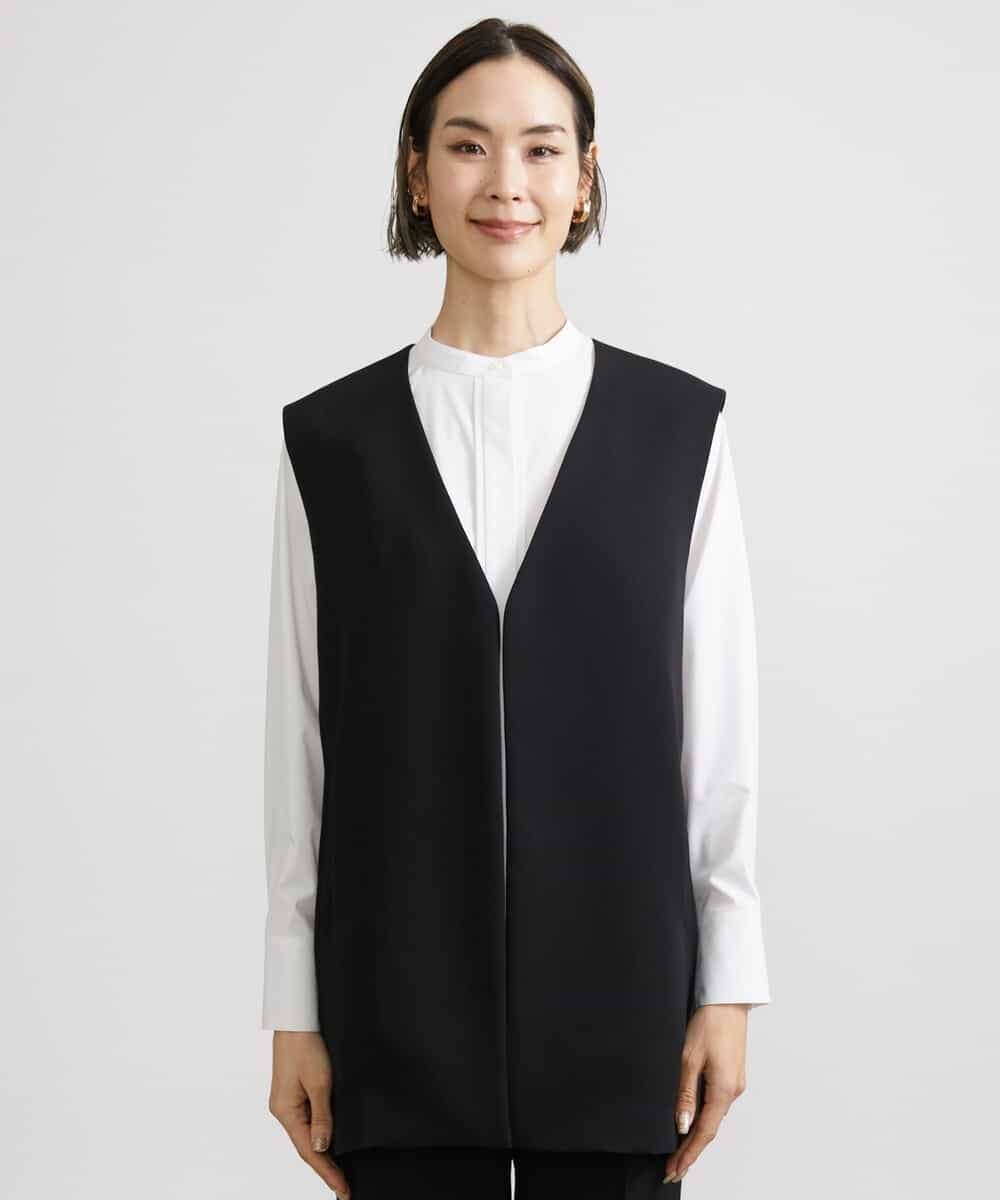 FMJDV15330 MICHEL KLEIN(ミッシェルクラン) [セットアップ対応]ジョーゼットノーカラージレ ブラック(94)