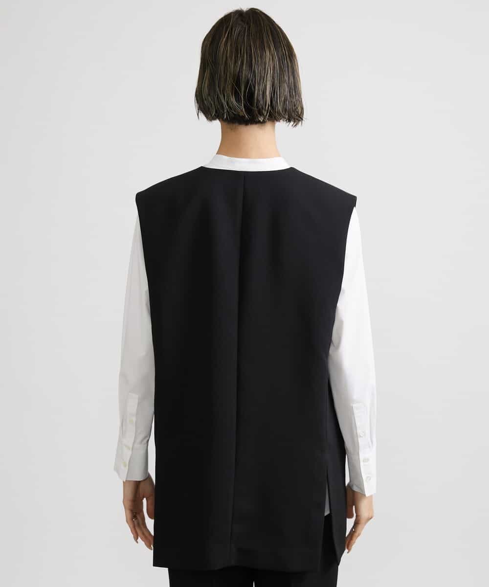 FMJDV15330 MICHEL KLEIN(ミッシェルクラン) [セットアップ対応]ジョーゼットノーカラージレ ブラック(94)