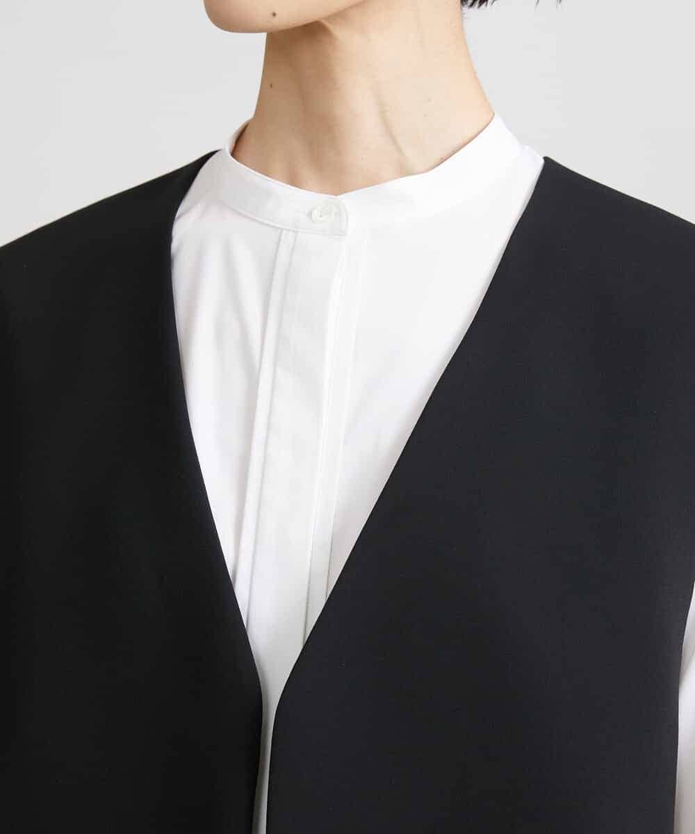 FMJDV15330 MICHEL KLEIN(ミッシェルクラン) [セットアップ対応]ジョーゼットノーカラージレ ブラック(94)