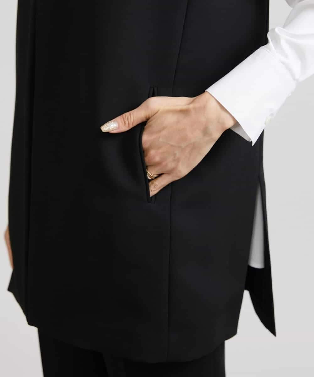 FMJDV15330 MICHEL KLEIN(ミッシェルクラン) [セットアップ対応]ジョーゼットノーカラージレ ブラック(94)