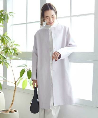 FMJDV16330 MICHEL KLEIN ストレッチミドルノーカラーコート