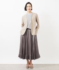 FMJFA01360 MICHEL KLEIN(ミッシェルクラン) ノーカラーリラクシージャケット ベージュ