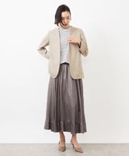 FMJFA01360 MICHEL KLEIN(ミッシェルクラン) ノーカラーリラクシージャケット ベージュ