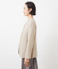 FMJFA01360 MICHEL KLEIN(ミッシェルクラン) ノーカラーリラクシージャケット ベージュ