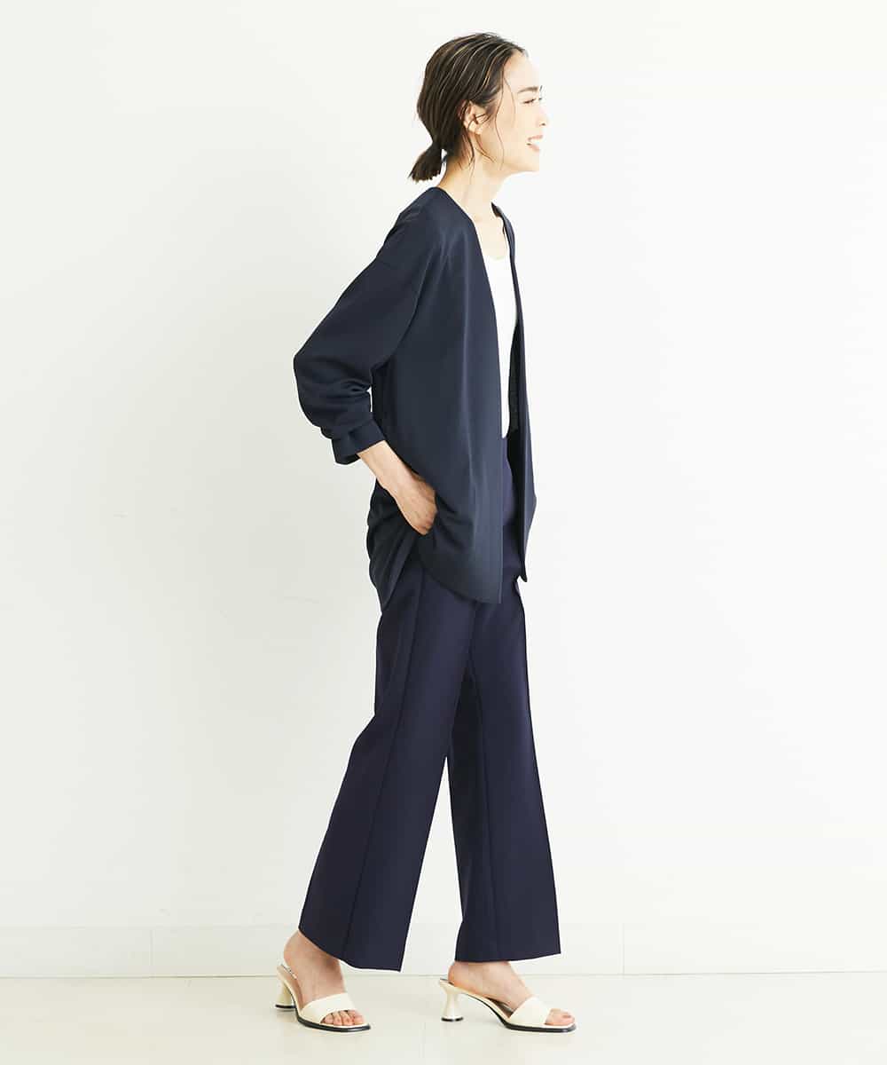 セットアップ対応 洗える ノーカラーロングジャケット ノーカラージャケット Michel Klein ミッシェルクラン イトキンオンラインストア