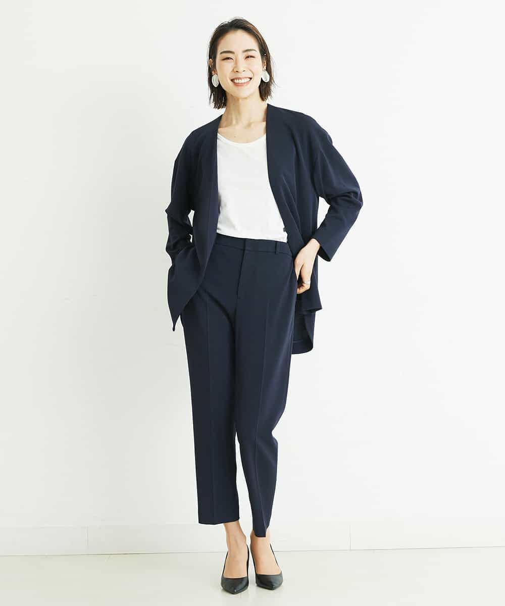 セットアップ対応 洗える ノーカラーロングジャケット ノーカラージャケット Michel Klein ミッシェルクラン イトキンオンラインストア