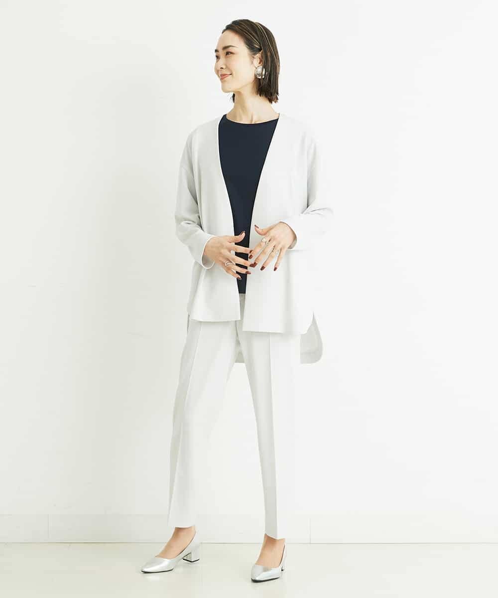 セットアップ対応 洗える ノーカラーロングジャケット ノーカラージャケット Michel Klein ミッシェルクラン イトキンオンラインストア