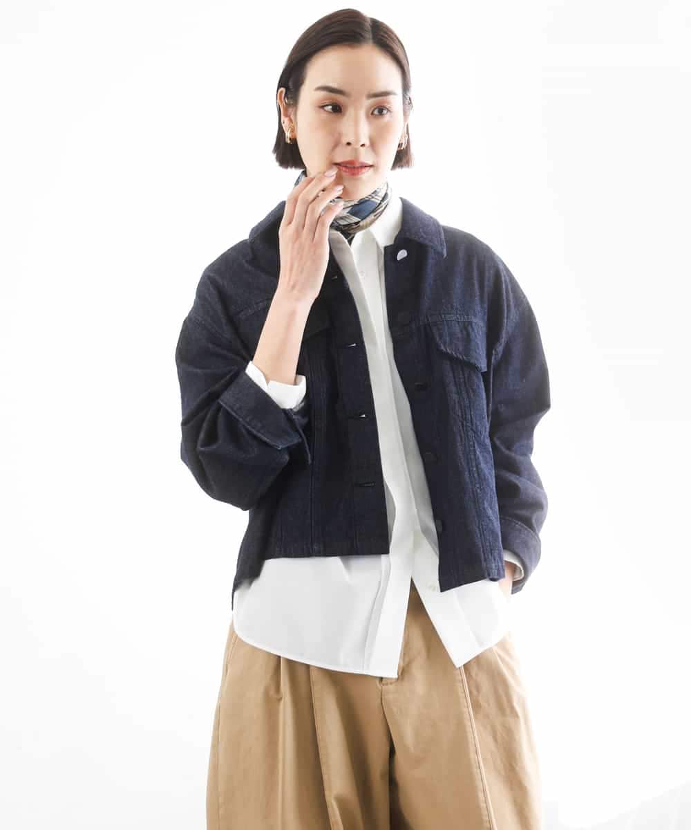 FMJGD01490 MICHEL KLEIN(ミッシェルクラン) [セットアップ対応]デニムダブルポケットブルゾン ネイビー