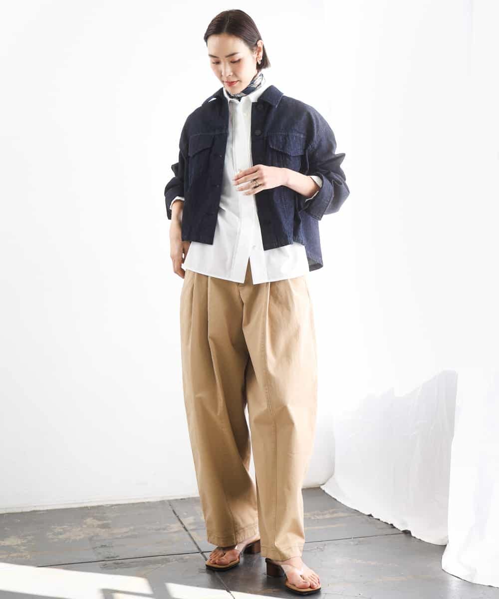 FMJGD01490 MICHEL KLEIN(ミッシェルクラン) [セットアップ対応]デニムダブルポケットブルゾン ネイビー