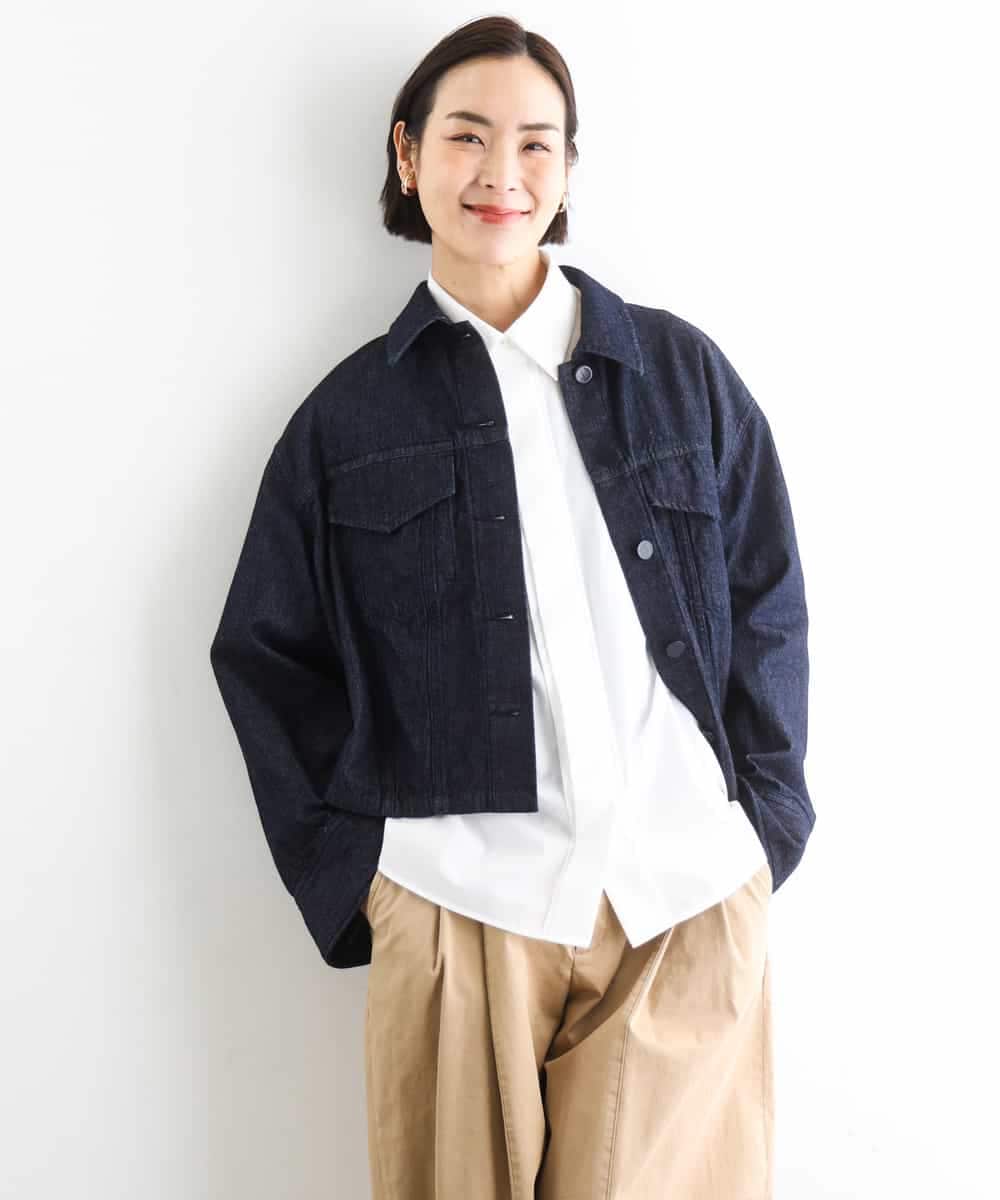 FMJGD01490 MICHEL KLEIN(ミッシェルクラン) [セットアップ対応]デニムダブルポケットブルゾン ネイビー