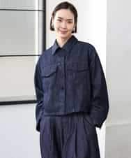 FMJGD01490 MICHEL KLEIN(ミッシェルクラン) [セットアップ対応]デニムダブルポケットブルゾン ネイビー