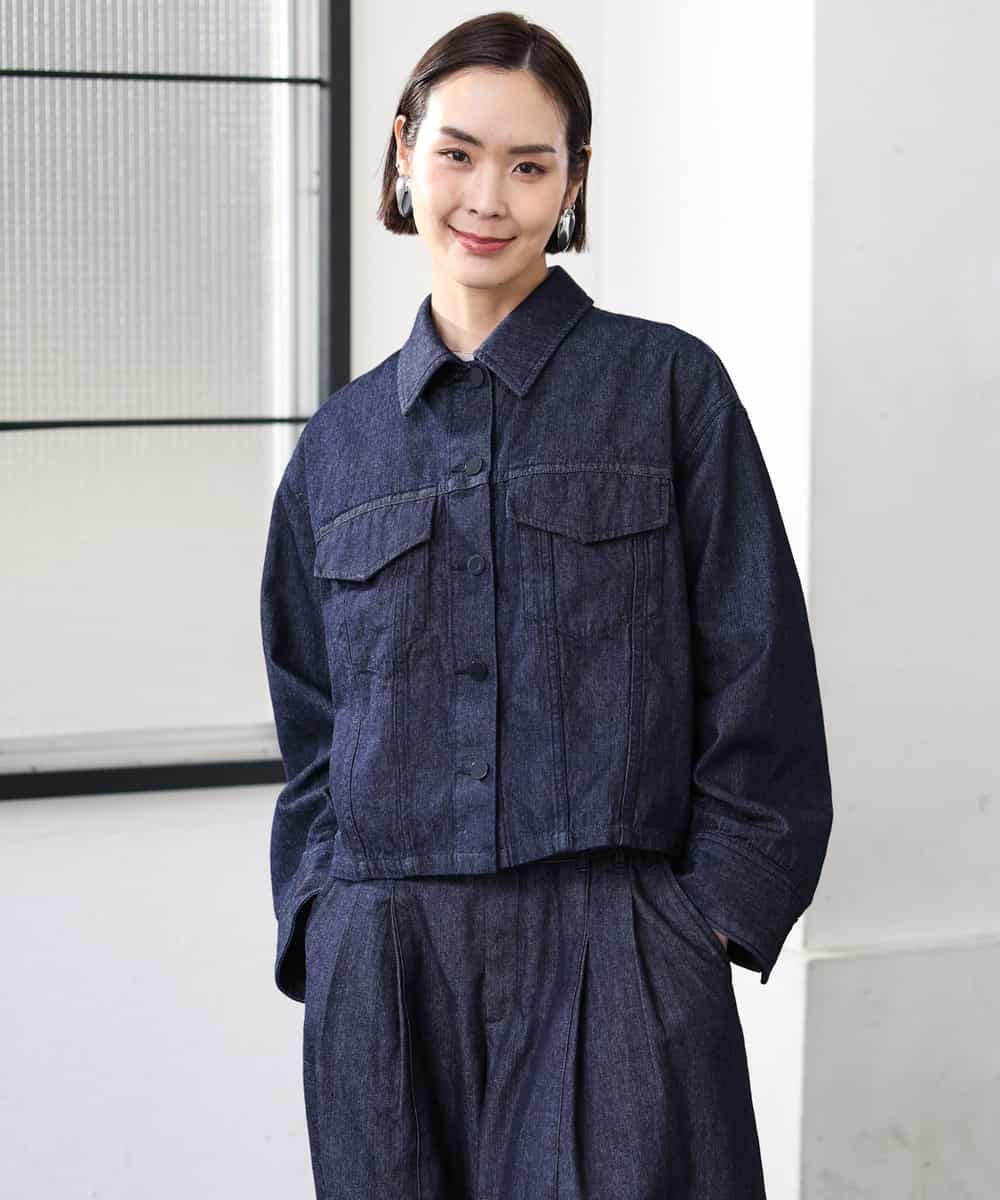 FMJGD01490 MICHEL KLEIN(ミッシェルクラン) [セットアップ対応]デニムダブルポケットブルゾン ネイビー