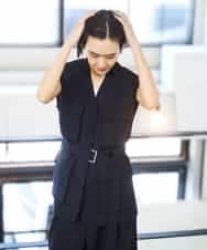 FMJGD05390 MICHEL KLEIN(ミッシェルクラン) [セットアップ対応]ツイードライク フィッシャーマンジレ ベージュ