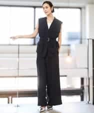 FMJGD05390 MICHEL KLEIN(ミッシェルクラン) [セットアップ対応]ツイードライク フィッシャーマンジレ ベージュ