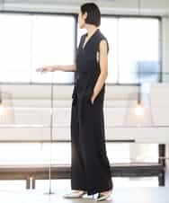 FMJGD05390 MICHEL KLEIN(ミッシェルクラン) [セットアップ対応]ツイードライク フィッシャーマンジレ ベージュ