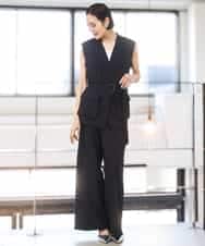 FMJGD05390 MICHEL KLEIN(ミッシェルクラン) [セットアップ対応]ツイードライク フィッシャーマンジレ ベージュ